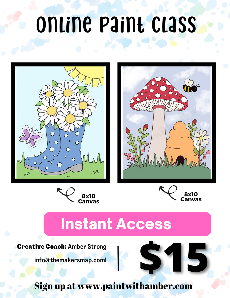 Spring 2024 Online Paint Class The Makers Map DIY with Amber