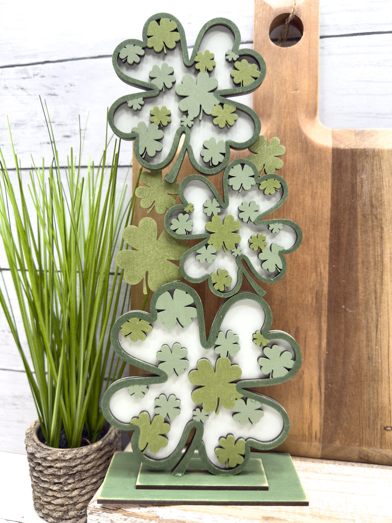 Striped Stacked Shamrocks Clovers Sitter DIY Kit
