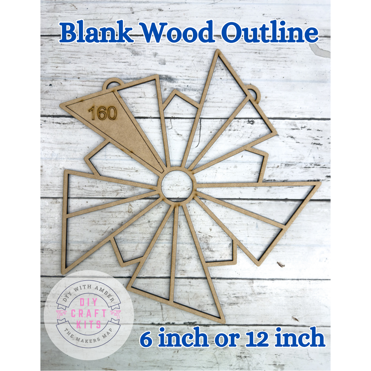 Style 160 Pin Wheel laser Cut Outline Frame Blank – The Makers Map ...