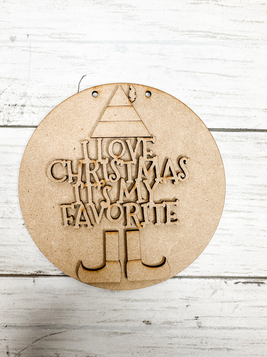 5 in I love Christmas Round Sign DIY Kit
