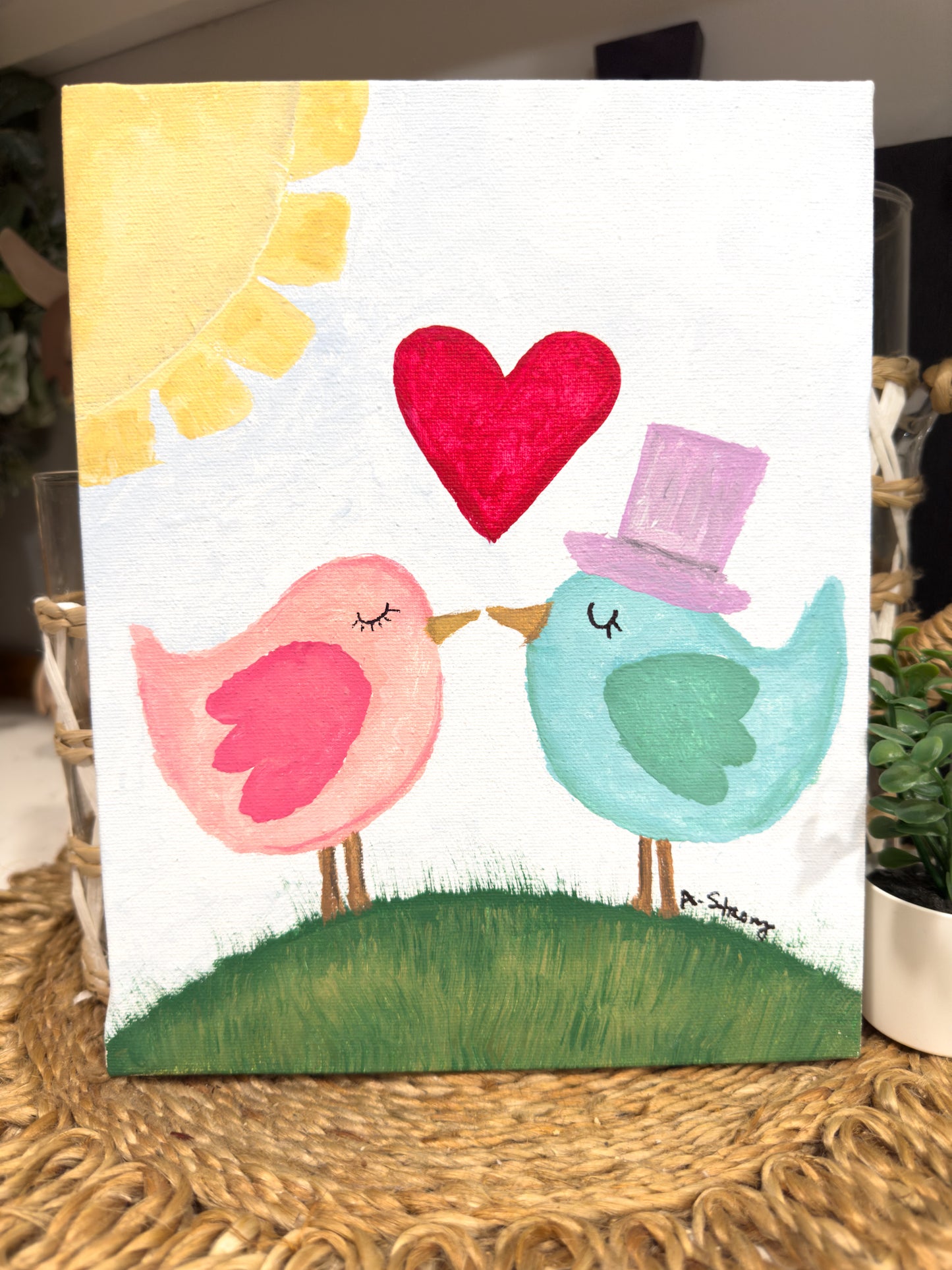 Free Love Bird Couple Paint Class Workshop