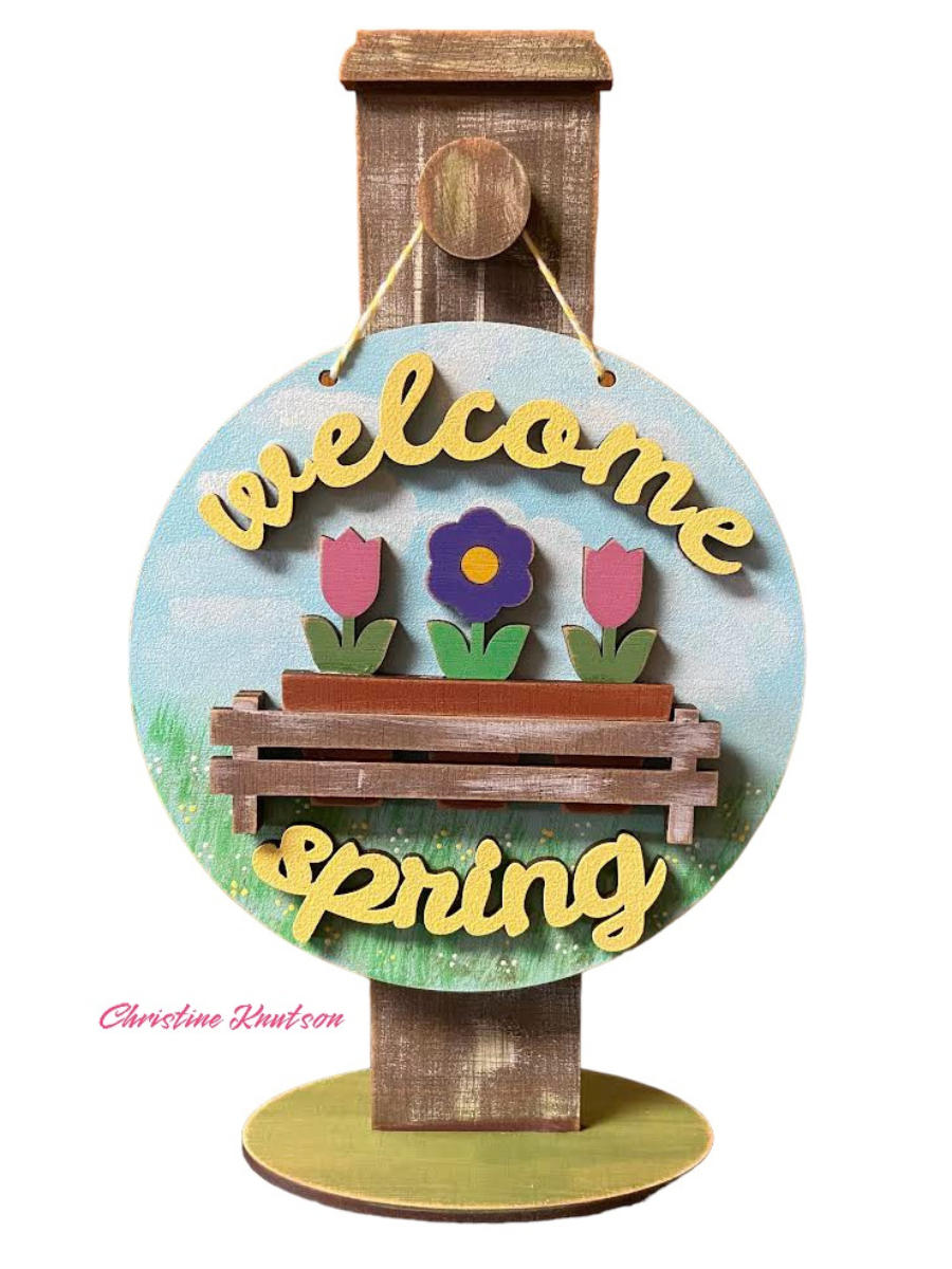 Welcome Spring 5 in round sign and Stand DIY Kit – The Makers Map - DIY ...