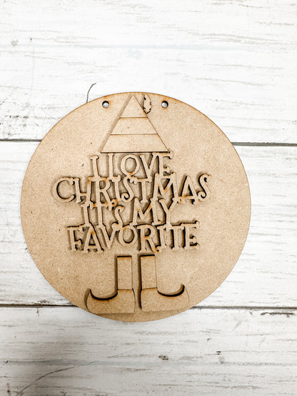 5 in I love Christmas Sign with Stand DIY Kit