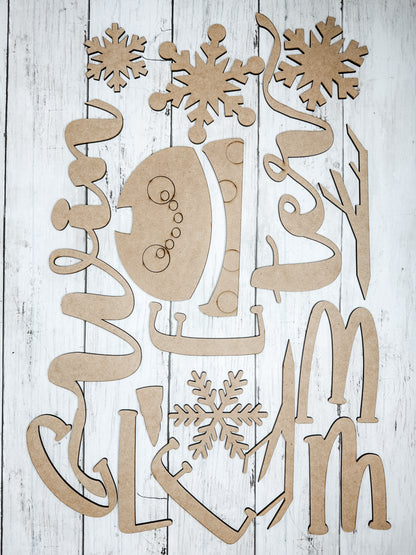 Winter Welcome Porch Sign Add on Pieces DIY Kit