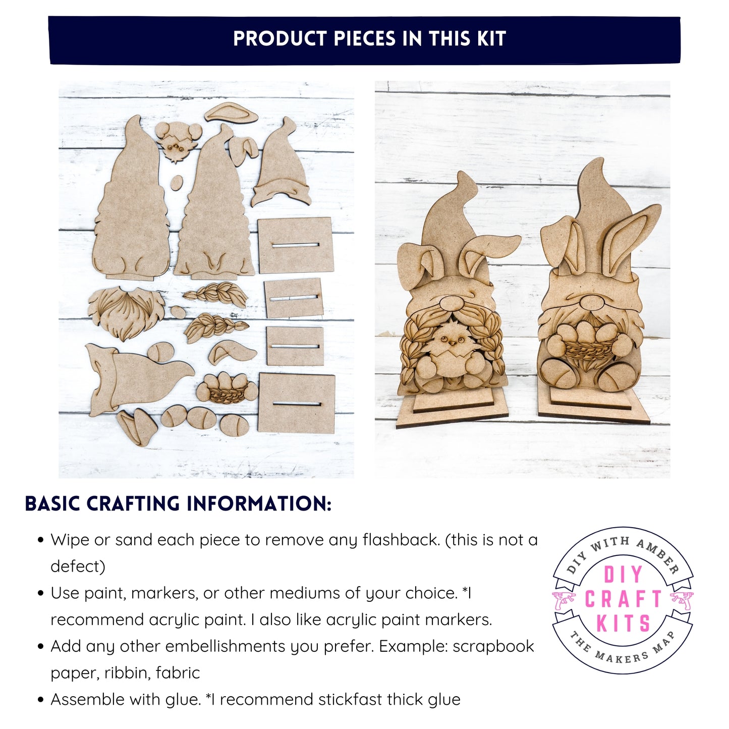 Adorable Easter Gnome Couple DIY Kit