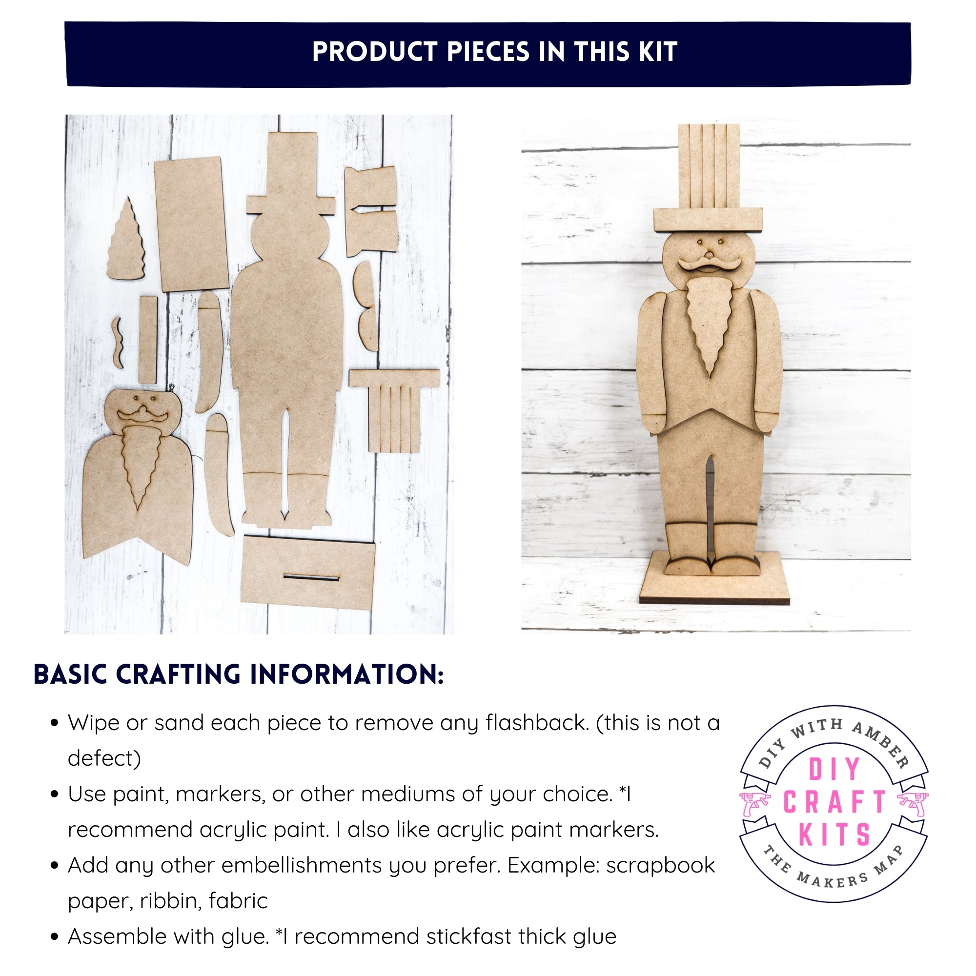 Americana Uncle Sam Standing DIY Kit – The Makers Map - DIY with Amber