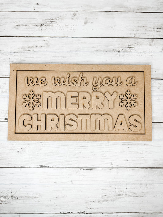 Wish You a Merry Christmas Framed Sign DIY Kit