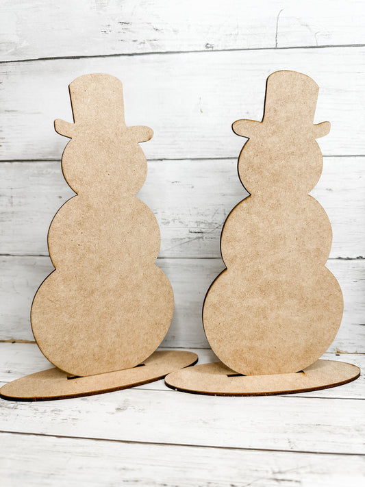 Snowman Couple WITH Stands Cut Outs DIY Kit