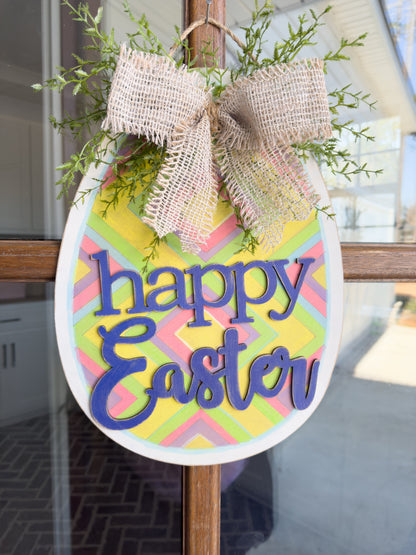 15 in Happy Easter Egg Door Hanger Sign DIY Kit