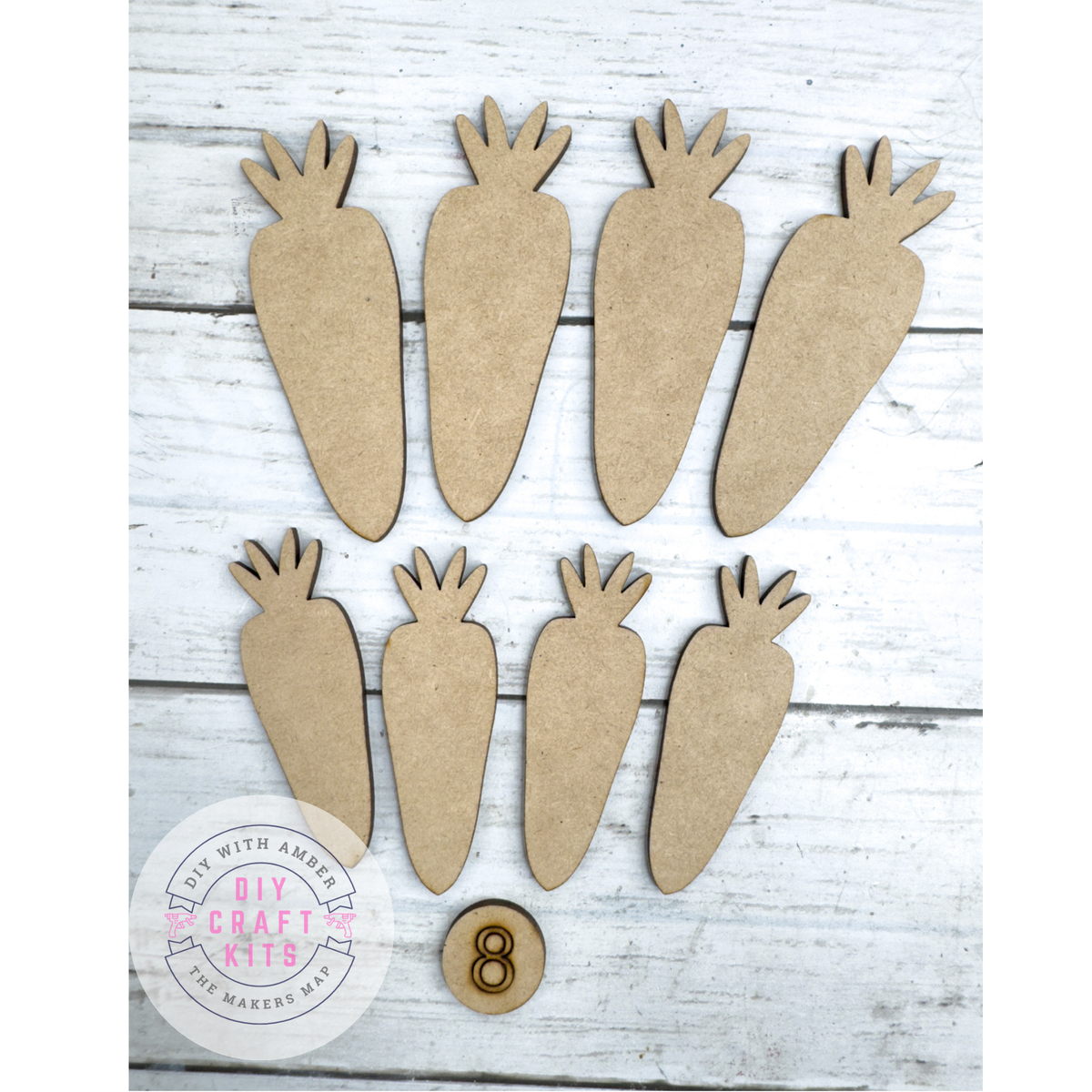 Set of 8 Variety Carrots Cut outs DIY Kit – The Makers Map - DIY with Amber