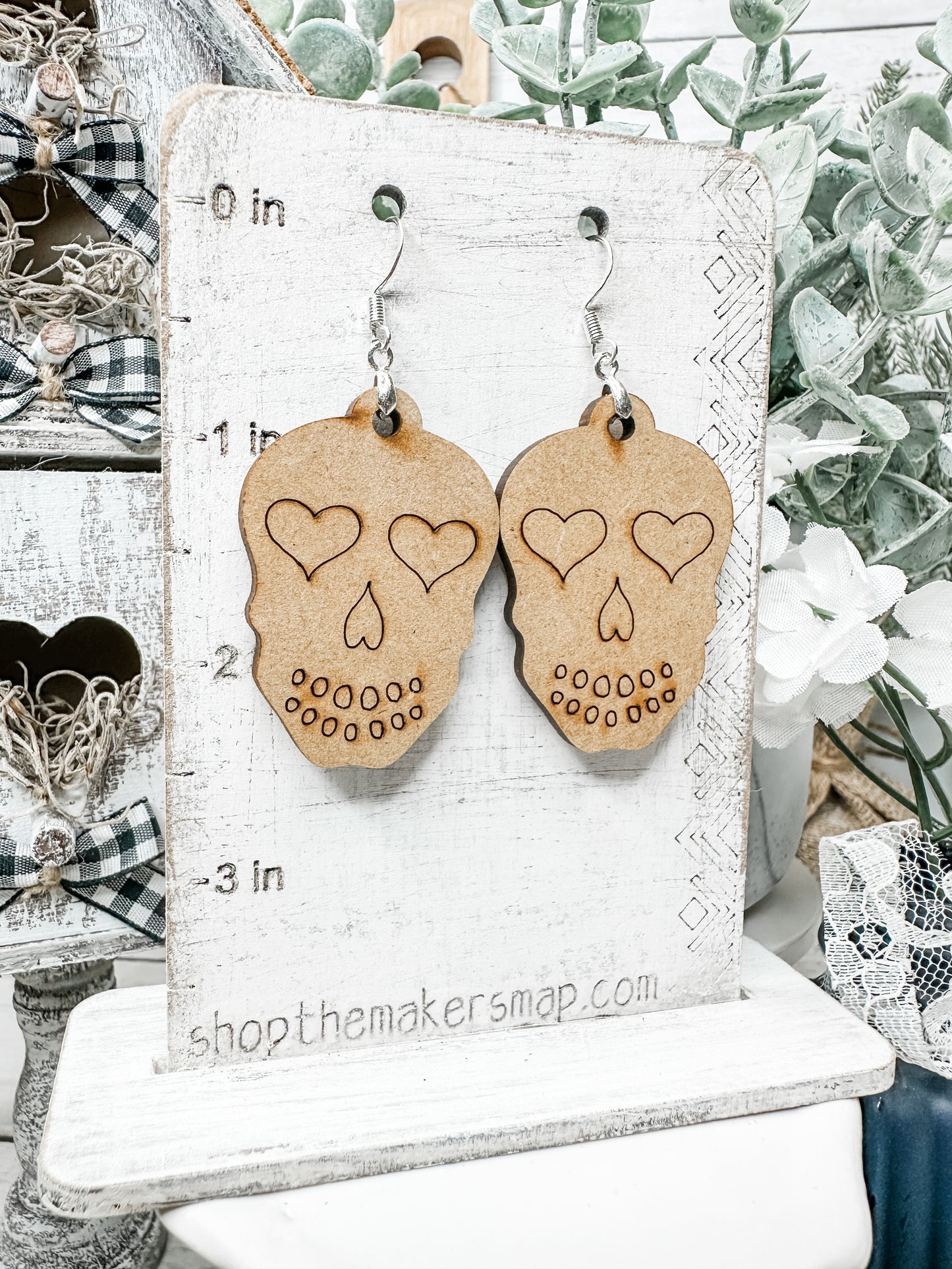 Sugar Skull Valentine’s Blank DIY Earrings Kit