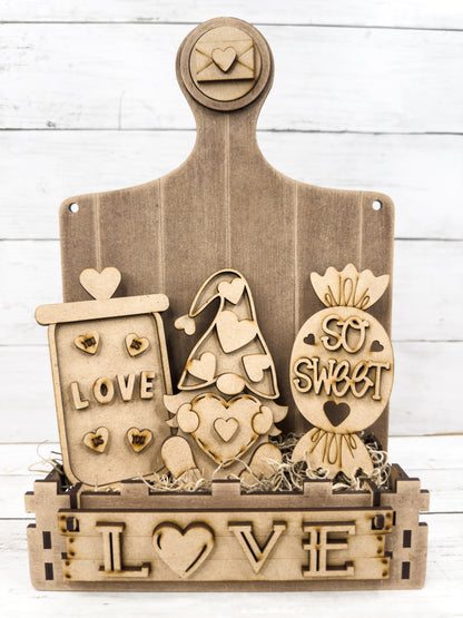 Valentine’s Gnome Insert for Interchangeable box bases DIY Craft Kit