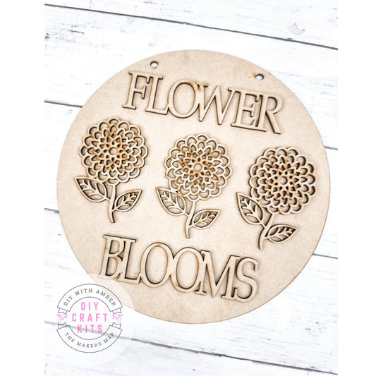 9 in round Flower Blooms Sign DIY Kit