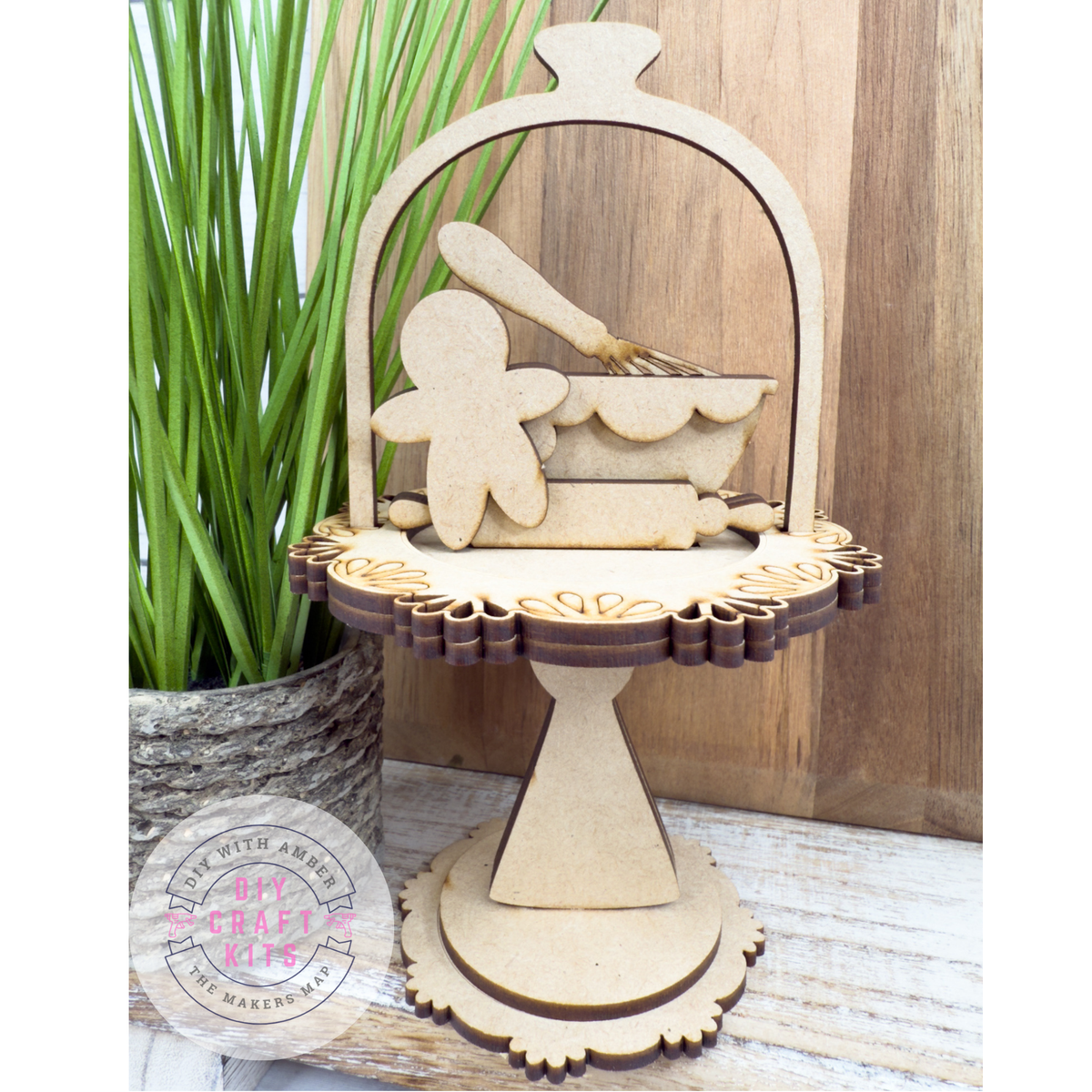 Gingerbread man Cloche Cake Display Add On Insert kit – The Makers Map ...
