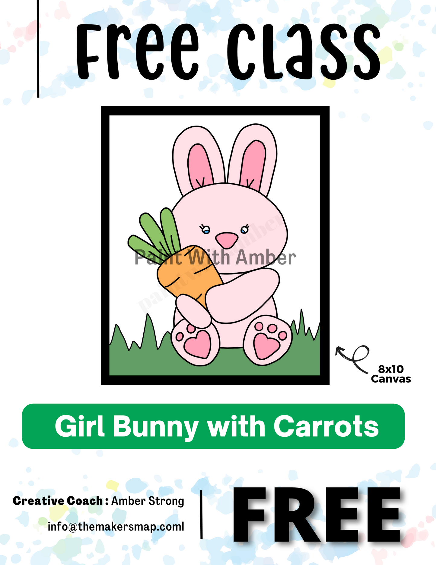 Free Girl Bunny With Carrots Paint Class Workshop