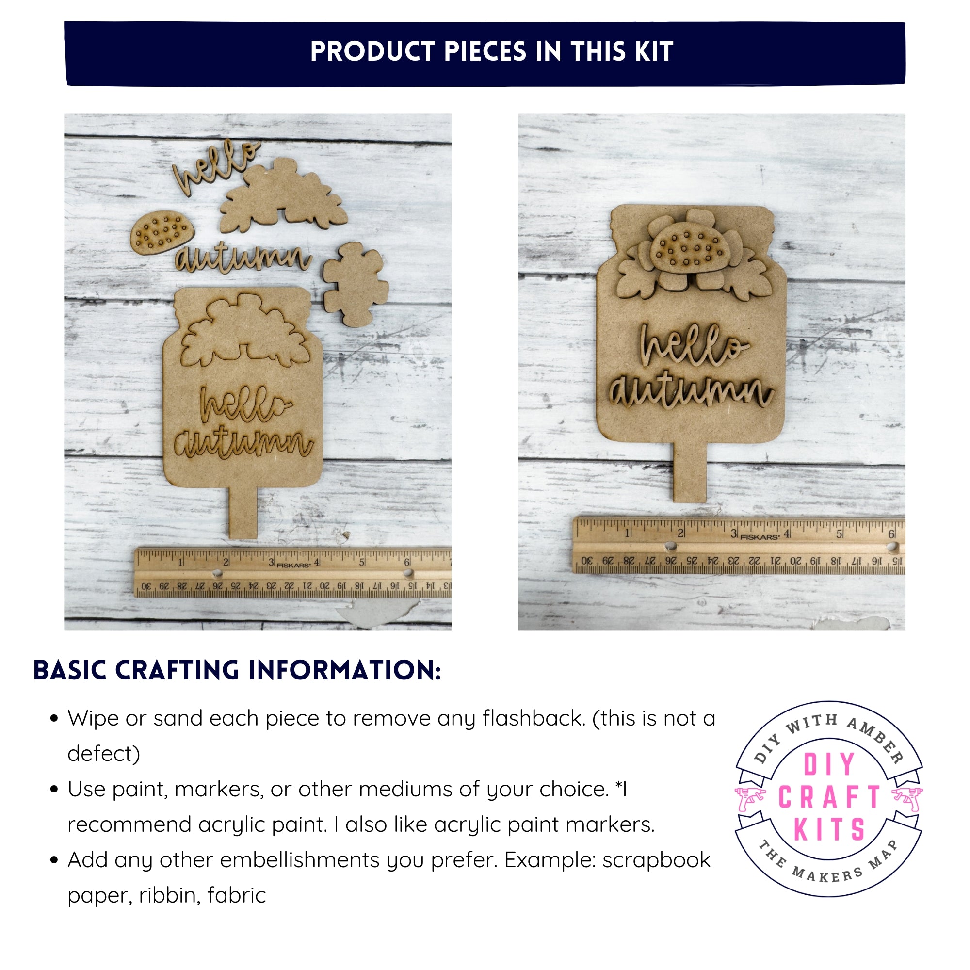 Hello Autumn Mason Jar Insert for Spindle Base – The Makers Map - DIY ...