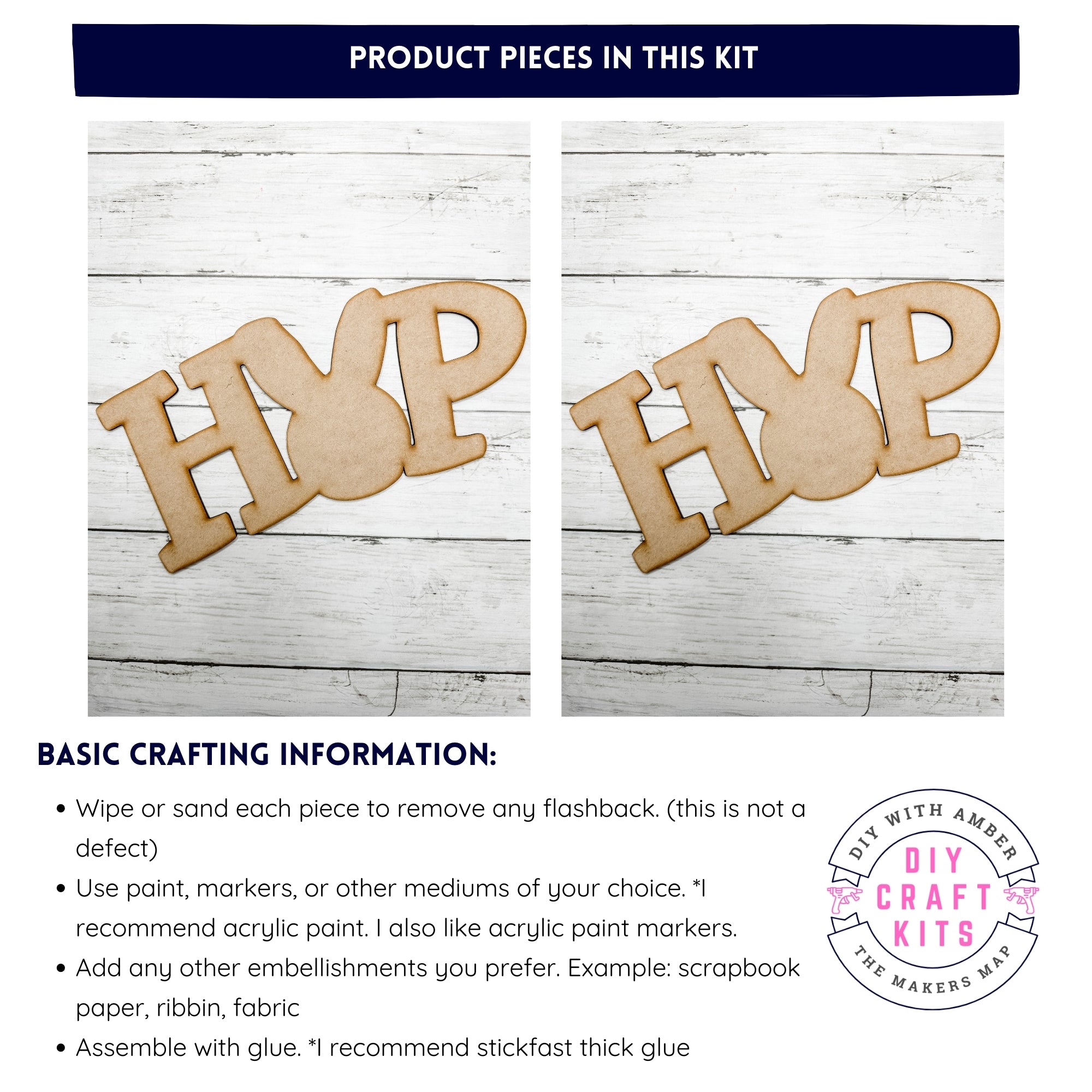 Hop Word Cut Outs DIY Kit – The Makers Map - DIY with Amber
