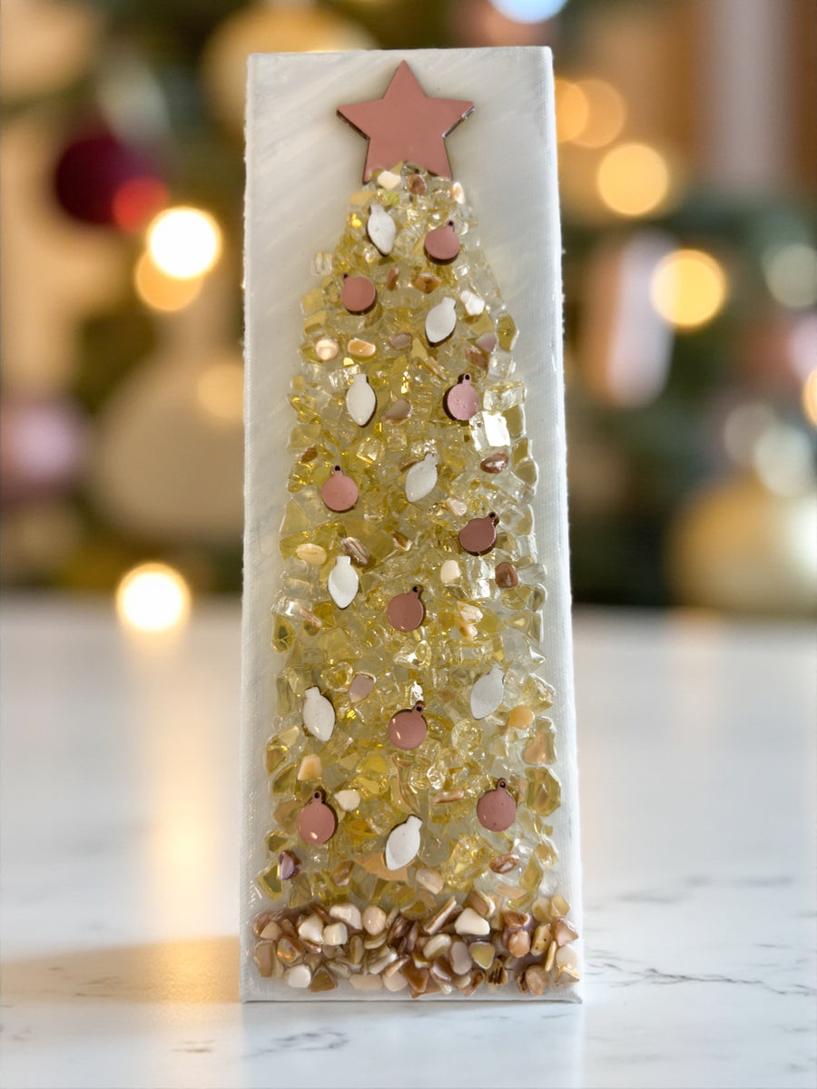 Style D 4x12 Crushed Glass Tree Canvas Project Kit – The Makers Map ...
