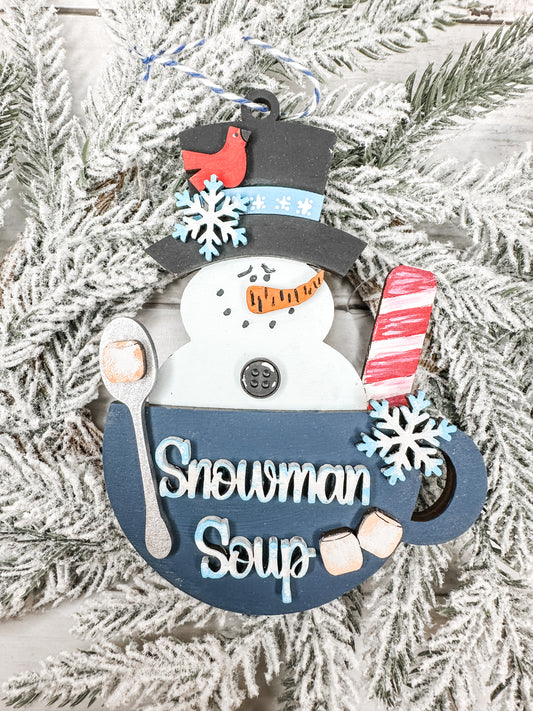Snowman Soup Cup Ornament DIY Kit