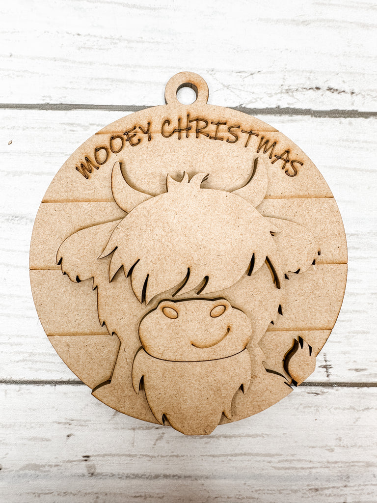 highland cow wood cut out shape