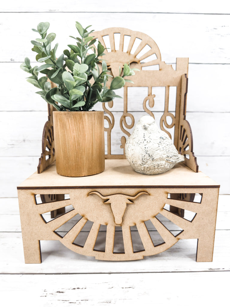 Rustic Chair Shelf Stand Tiered Riser DIY Kit – The Makers Map - DIY ...