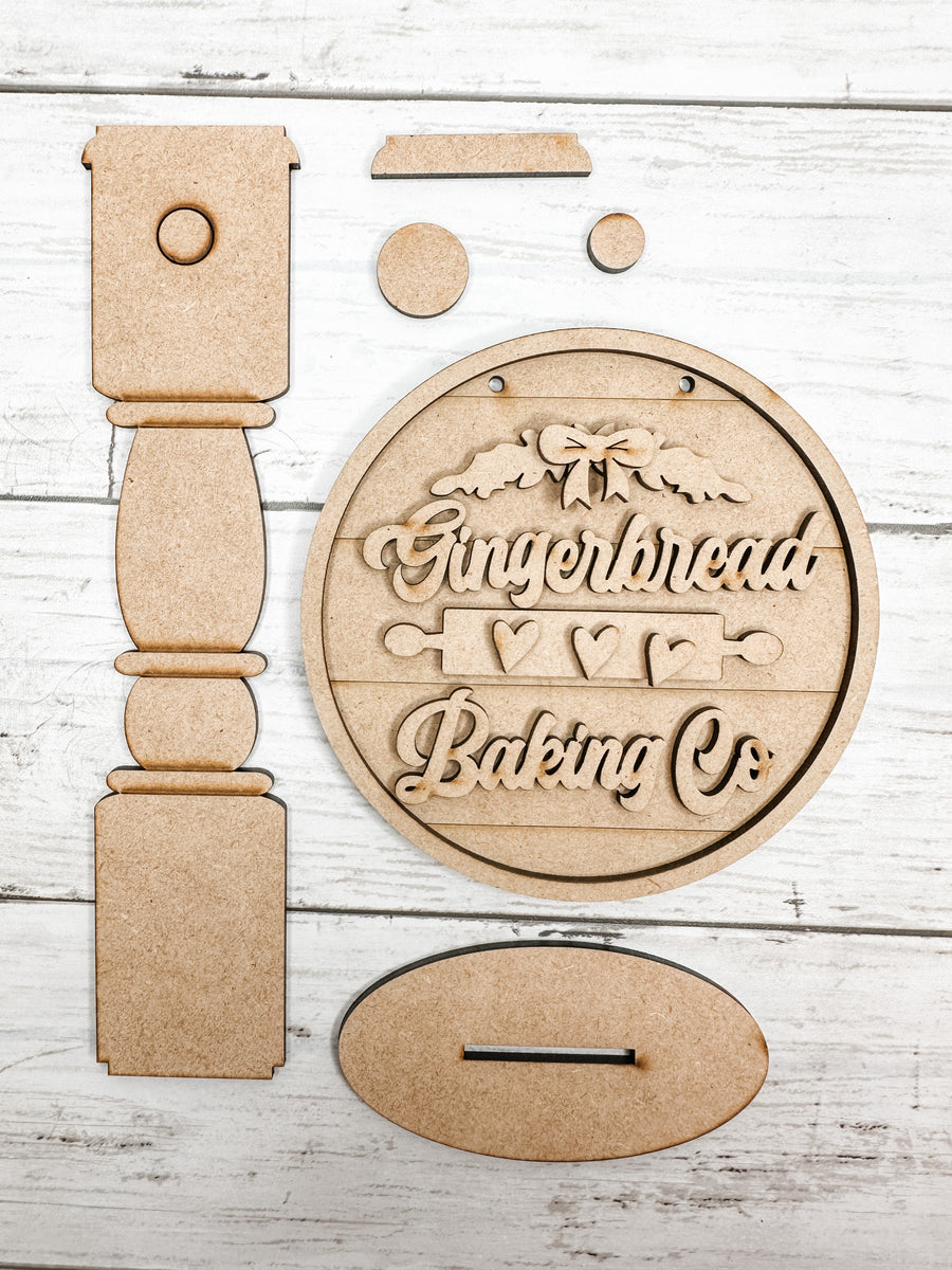 5 in round Gingerbread Baking Sign with Stand DIY Kit – The Makers Map ...