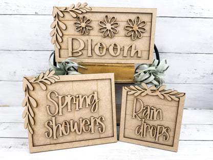 Set of 3 Rain Showers Bloom Signs DIY Kit