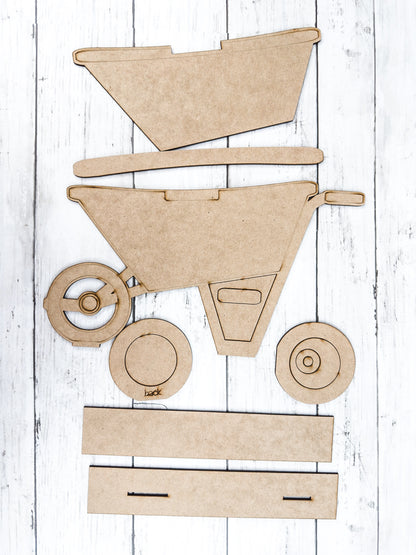 Wheelbarrow Base for Interchangeable SLOT inserts DIY Craft Kit