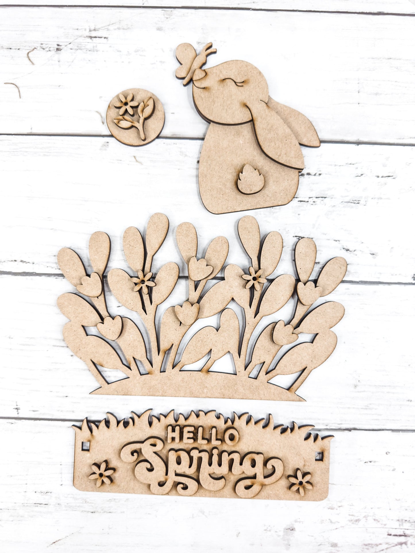 Spring Bunny Insert for box Interchangeable bases DIY Craft Kit