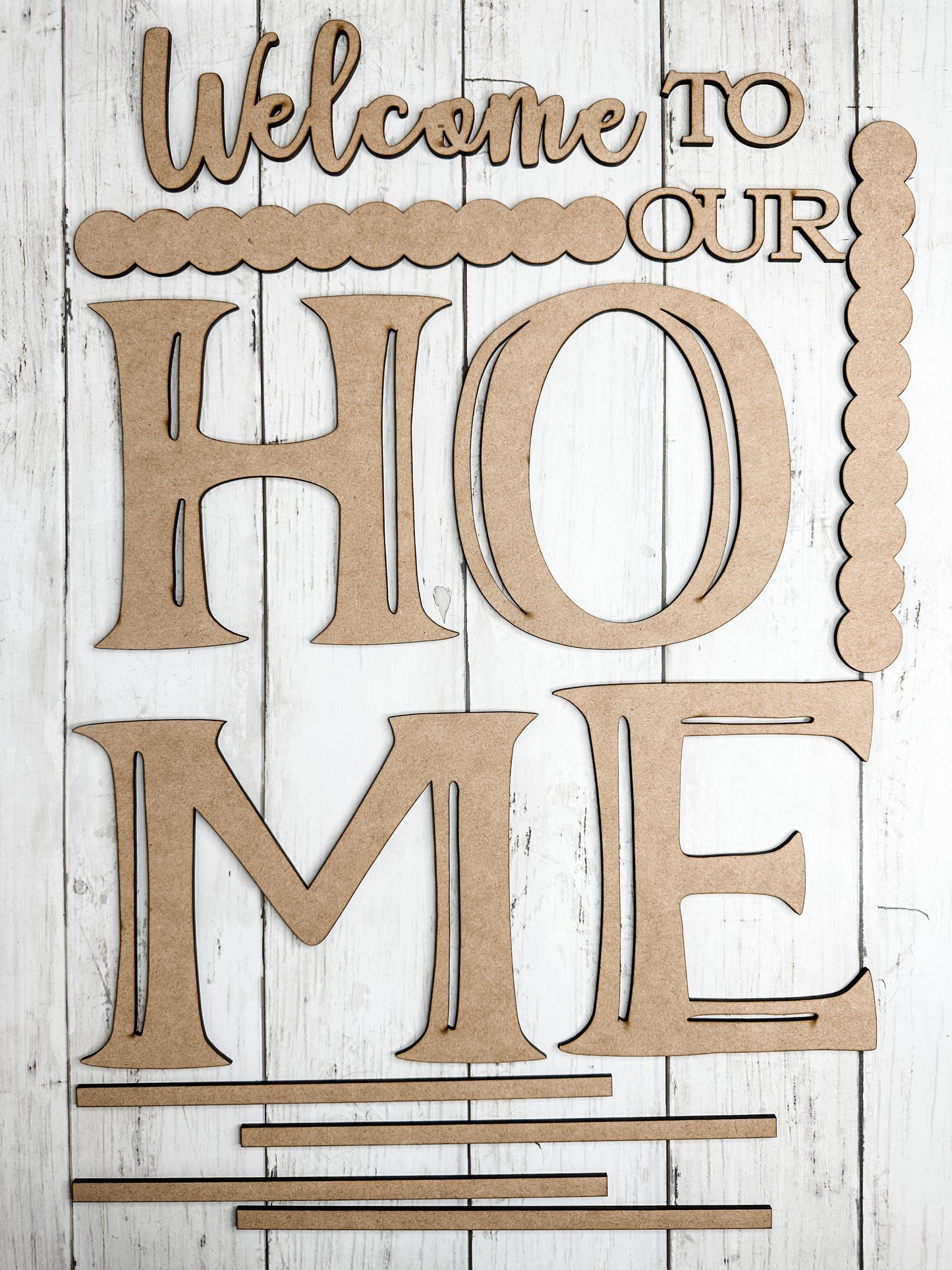 Welcome to our Home Porch Sign Add on Pieces DIY Kit