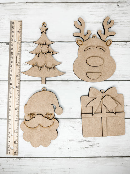 Set of 4 Christmas Variety Ornaments DIY Kit