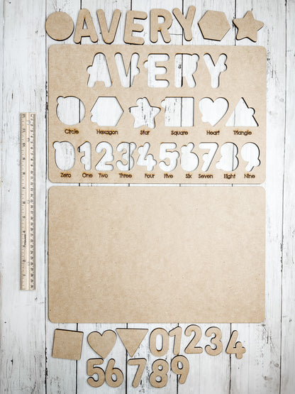Personalized Name Shapes Numbers Puzzle Sign DIY Kit