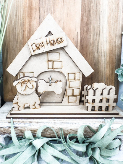 Cute Dog House Shelf Sitter DIY Kit