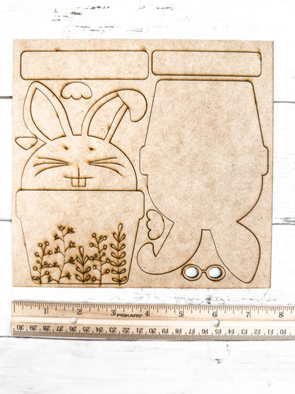 3 bunnies in flower pots DIY Kit