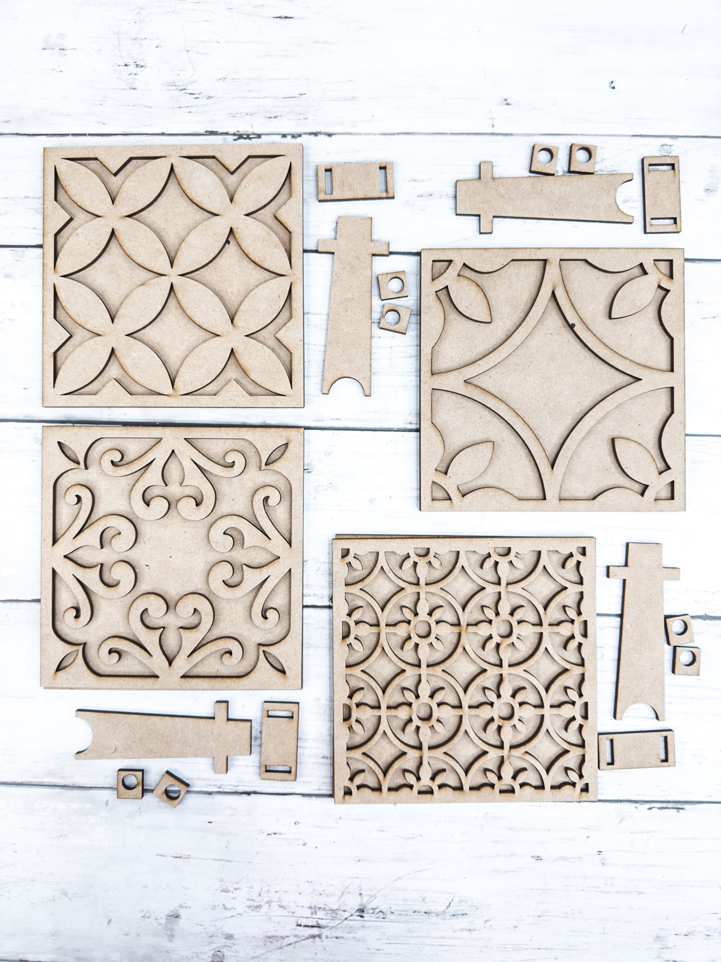 Set of 4 Tile Signs with easel backs DIY Kit