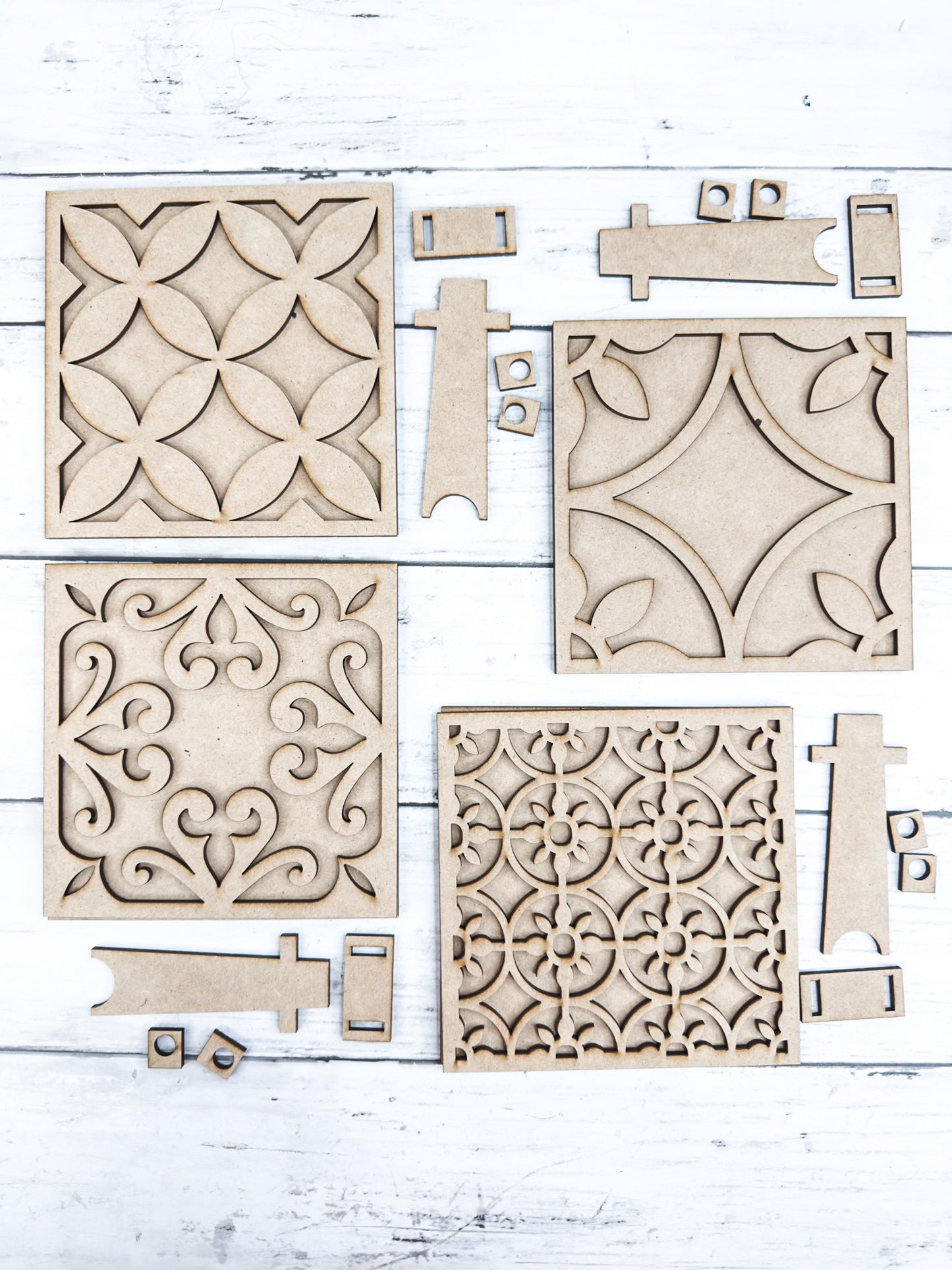 Set of 4 Tile Signs with easel backs DIY Kit