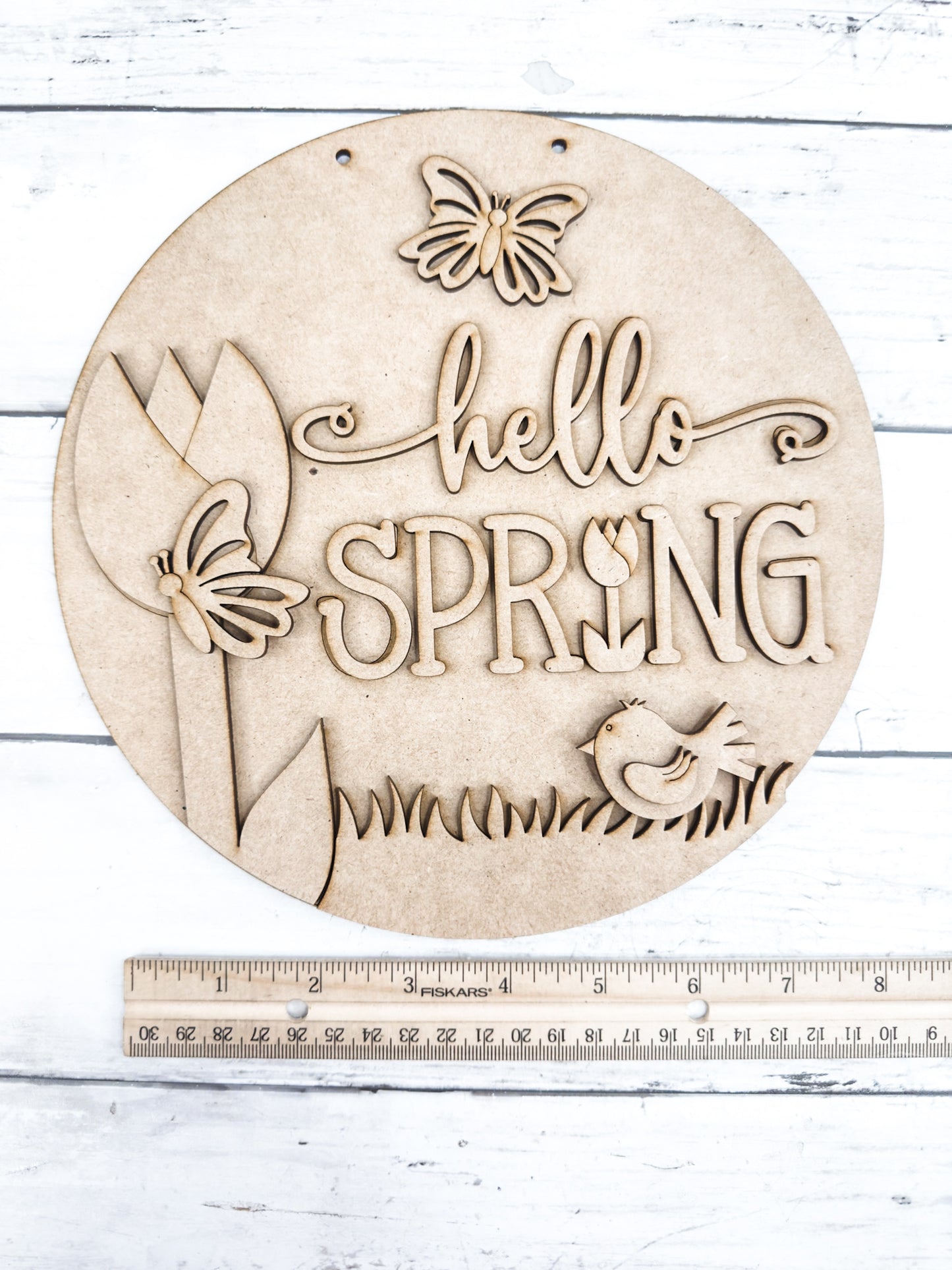 9 in round Spring Tulip Butterfly Sign DIY Kit