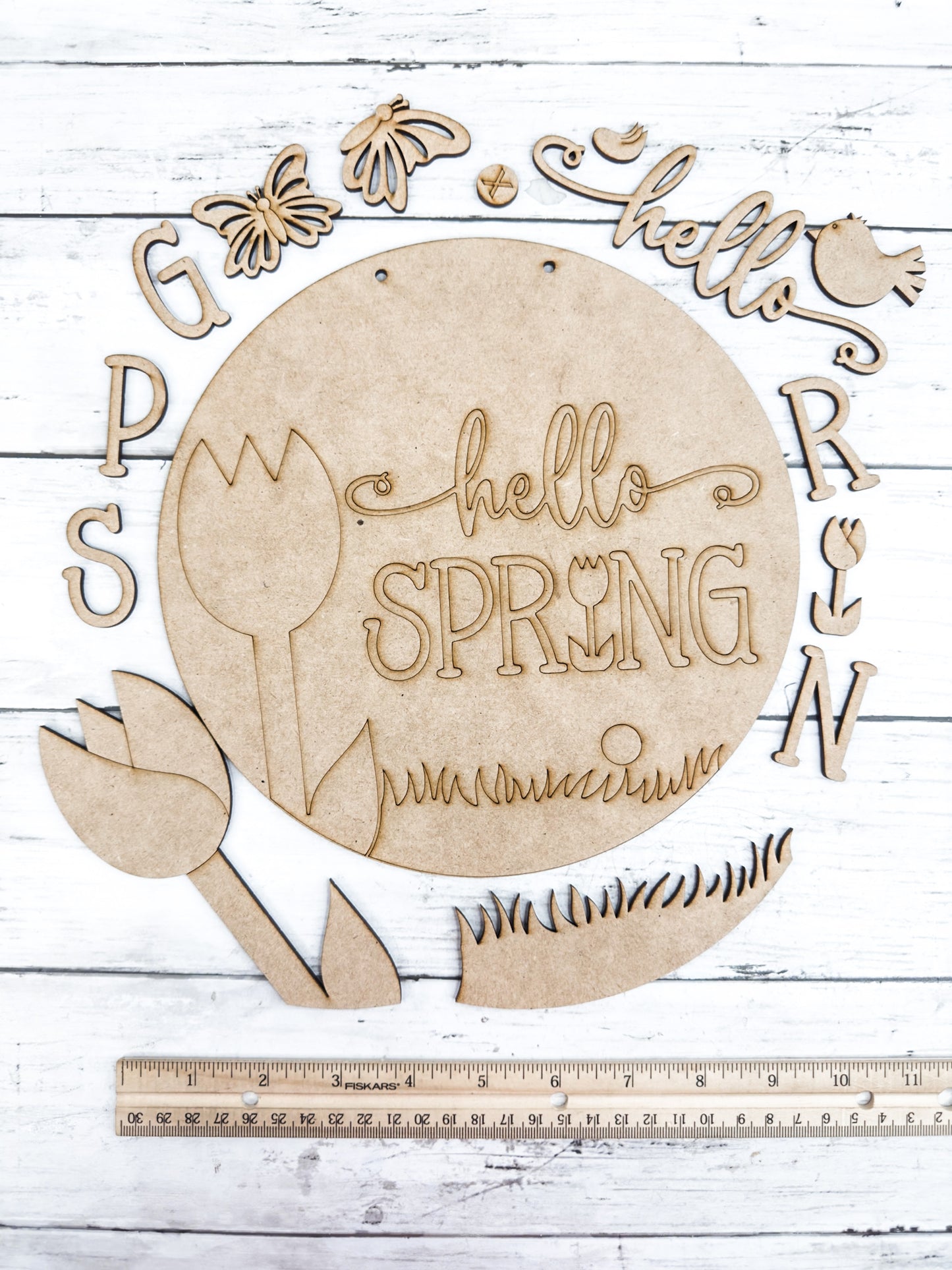 9 in round Spring Tulip Butterfly Sign DIY Kit