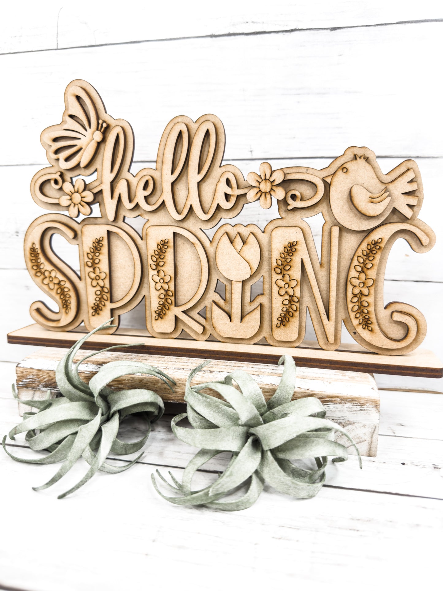Hello Spring Shelf Sitter Sign DIY Kit
