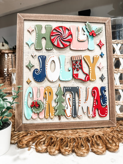 Holly Jolly Christmas Framed DIY Kit