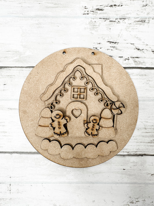 5 in Round House of Gingerbread Sign DIY Kit
