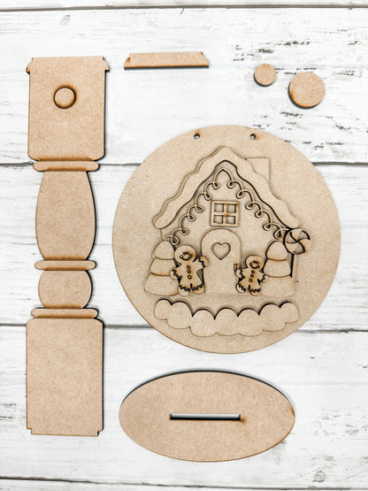 5 in round House of Gingerbread with Stand DIY Kit