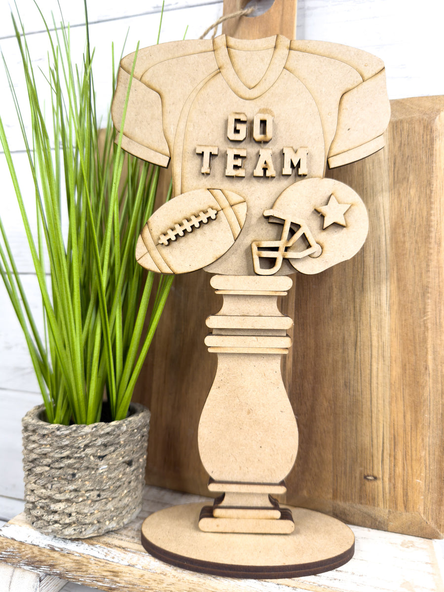 Go Team Football Insert for Spindle Base – The Makers Map - DIY with Amber