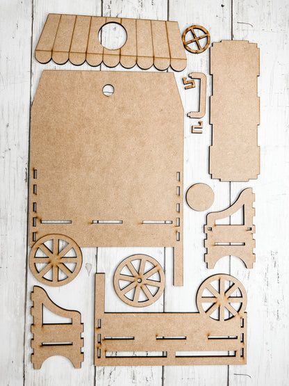 Market Cart Box Base for Interchangeable inserts DIY Craft Kit