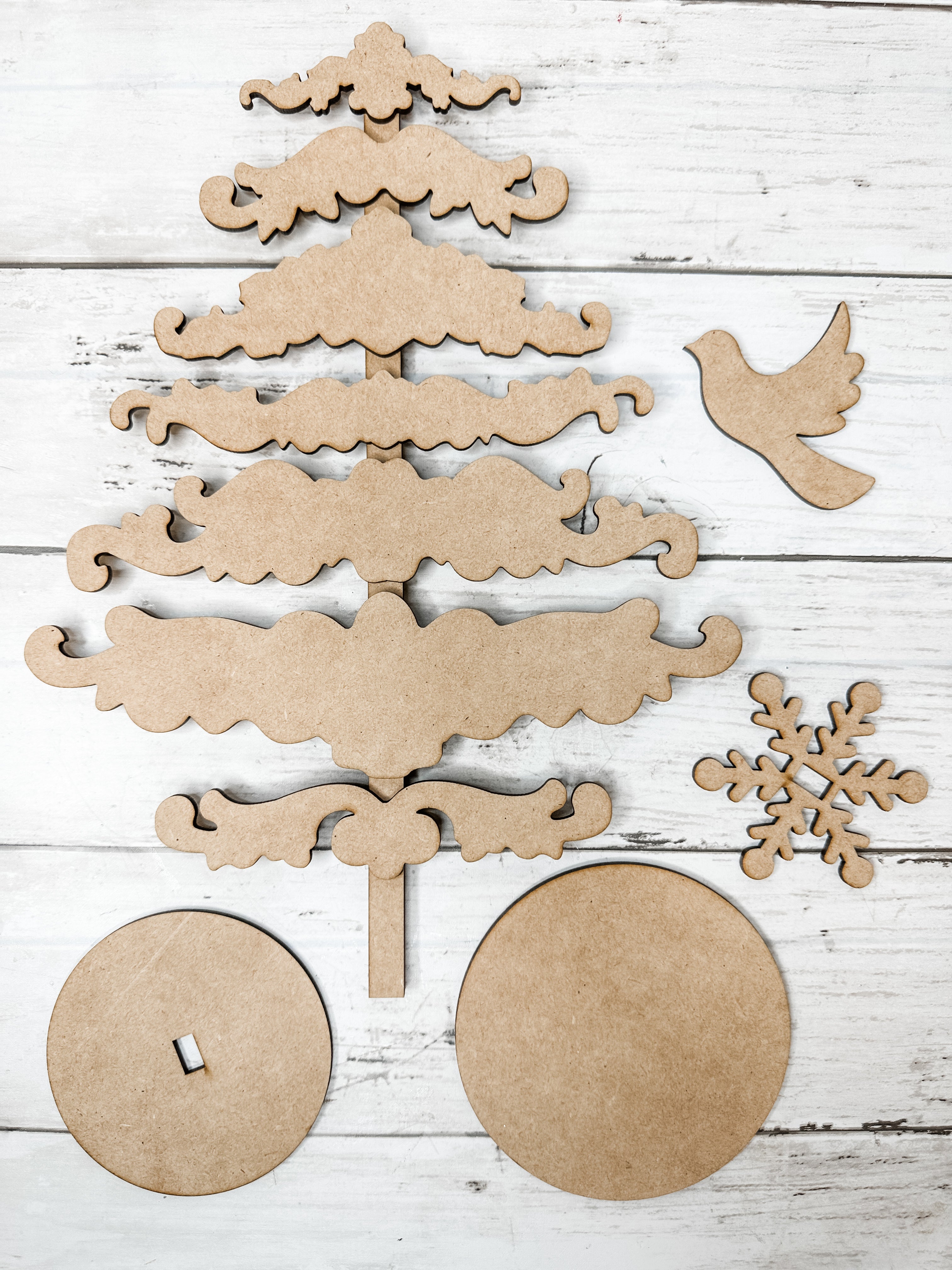 Slat Tree Slat Vintage Applique Tree with stand DIY Kit – The Makers Map - DIY ...