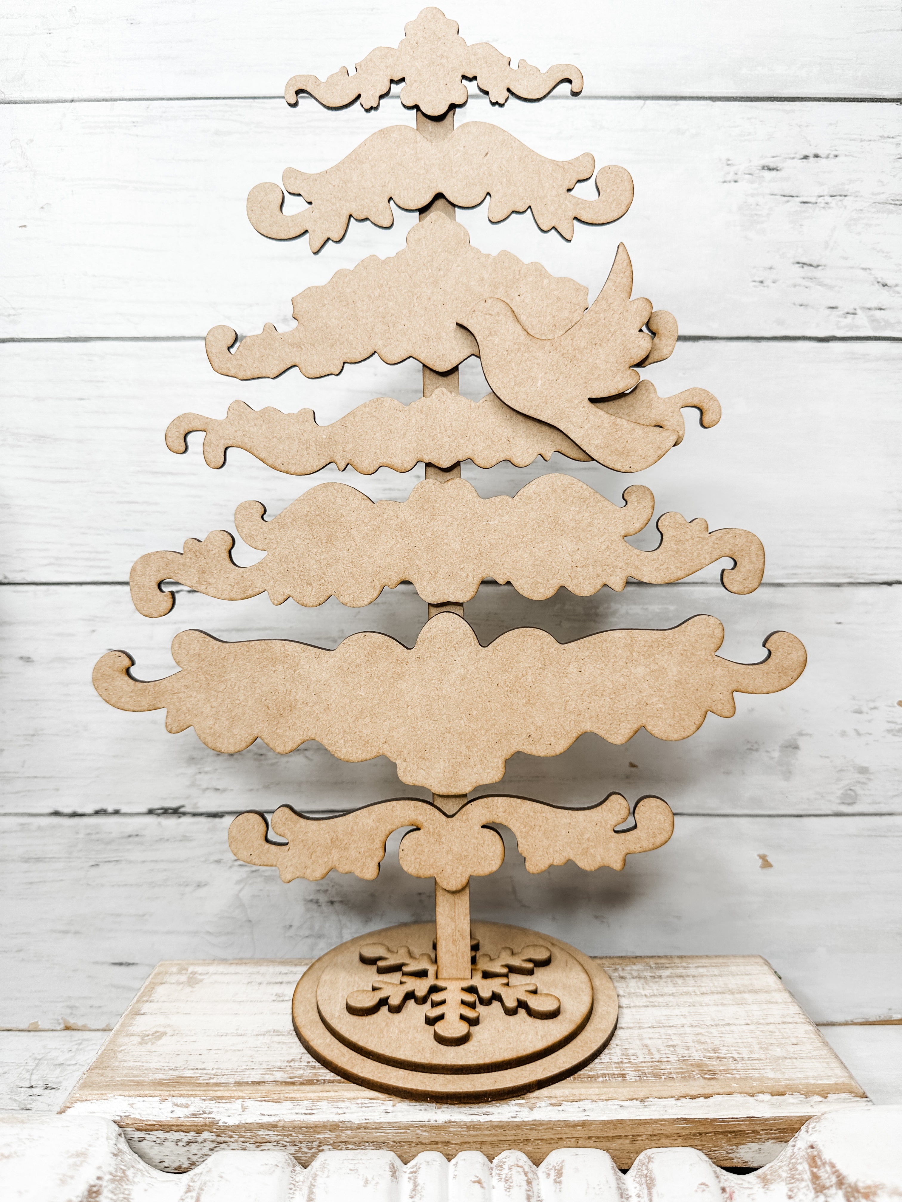 Slat Tree Slat Vintage Applique Tree with stand DIY Kit – The Makers Map - DIY ...