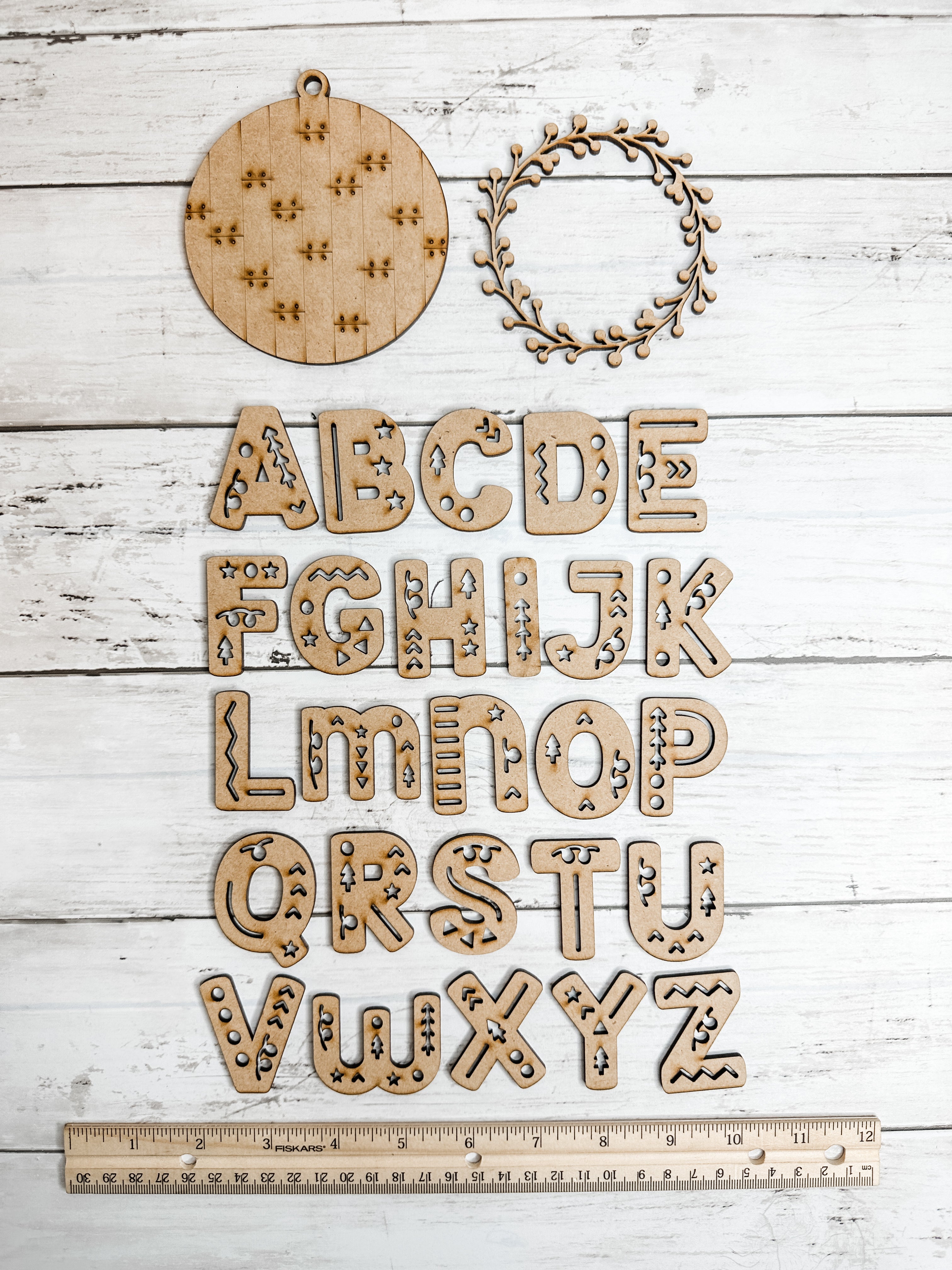 Kit Round Round Monogram Ornament with wreath DIY Kit – The Makers Map - DIY with ...