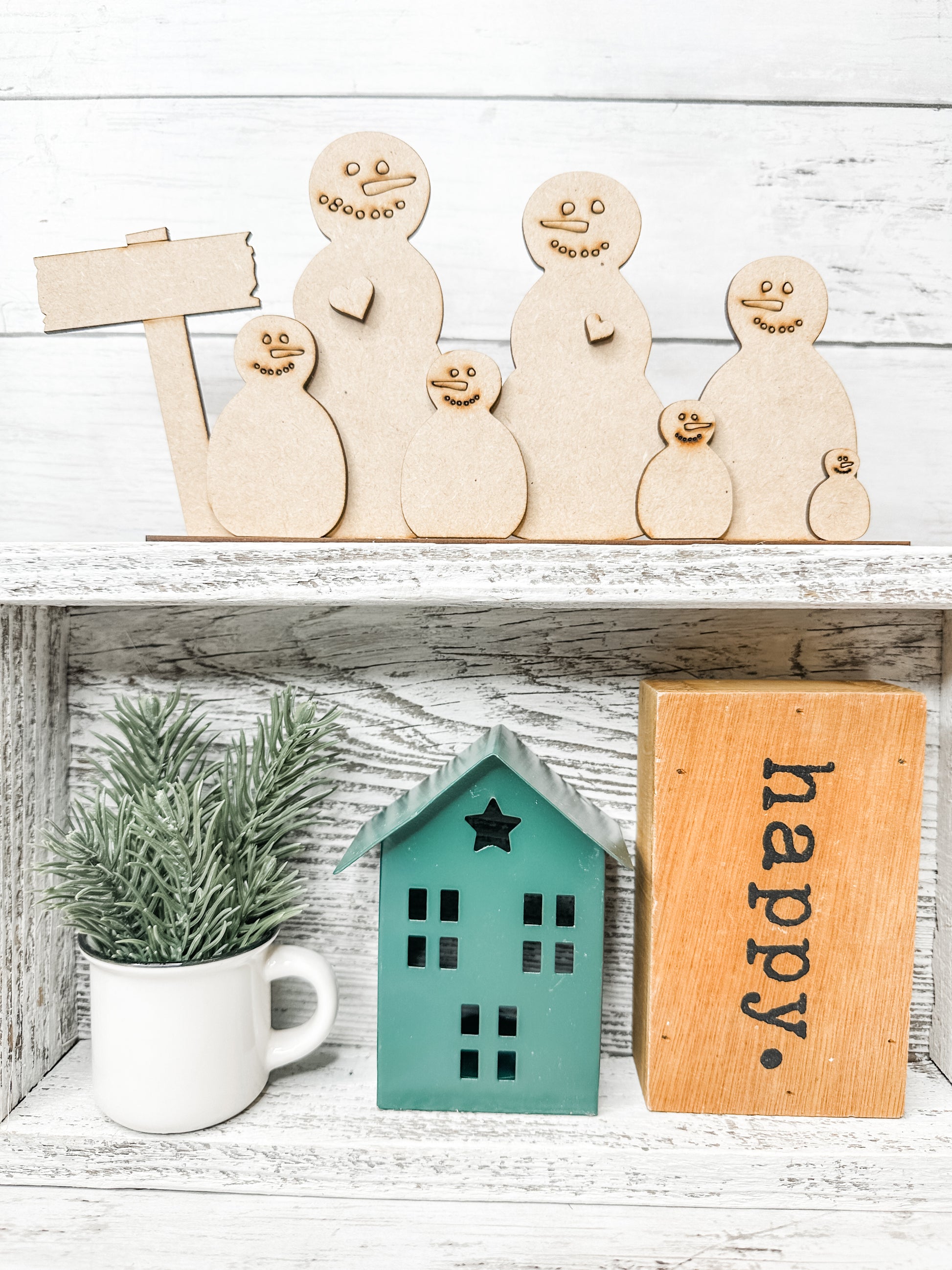 Build-Your-Own Snowman Kit Shelf Sitter, Shaker Sign – The Stamped Cottage