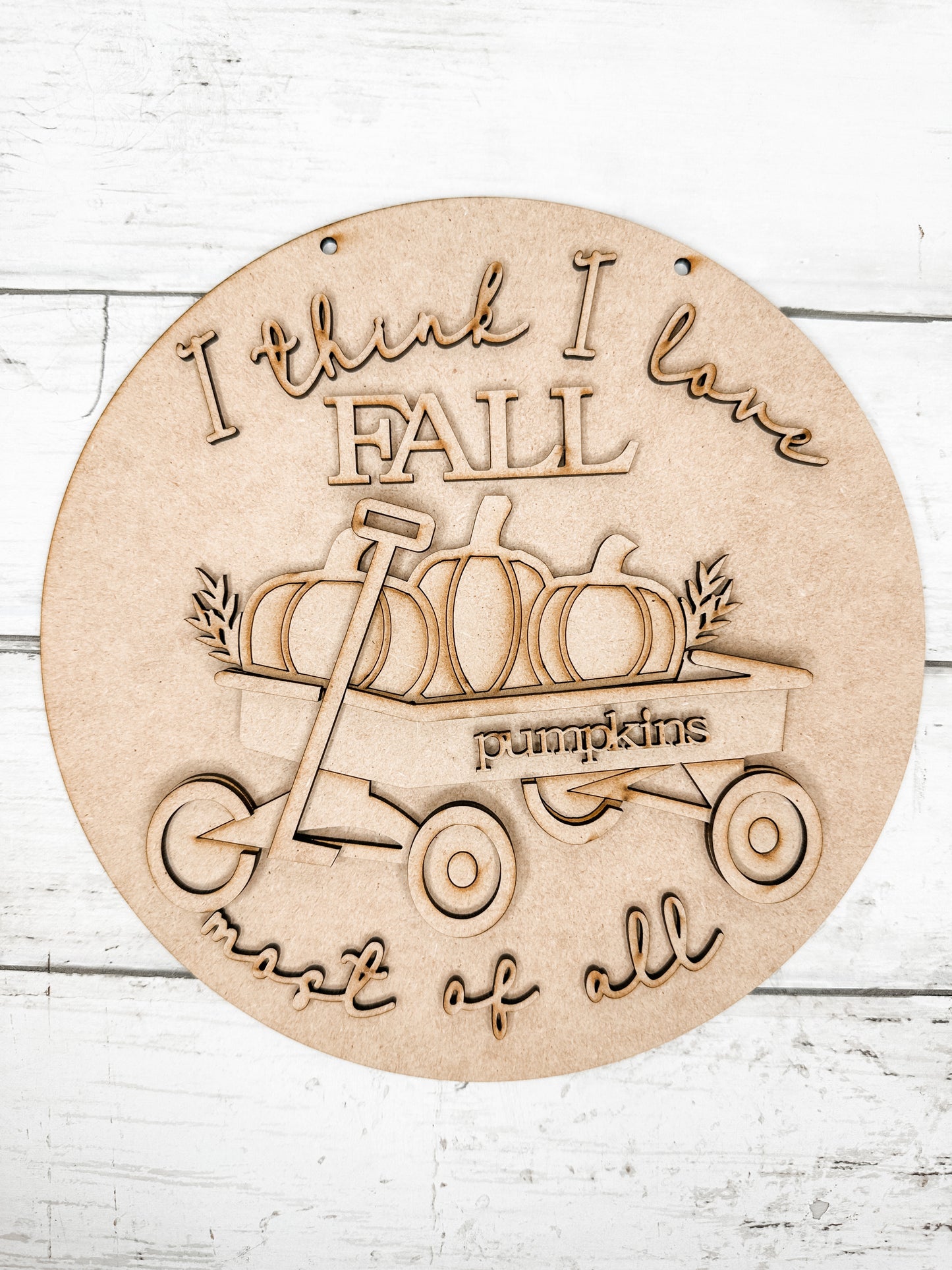 9 in round I love Fall Sign DIY Kit