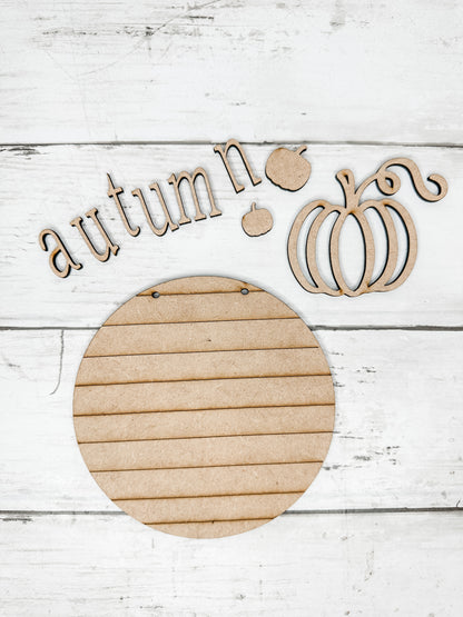 Autumn Pumpkin 5 in round Sign with Stand DIY Kit